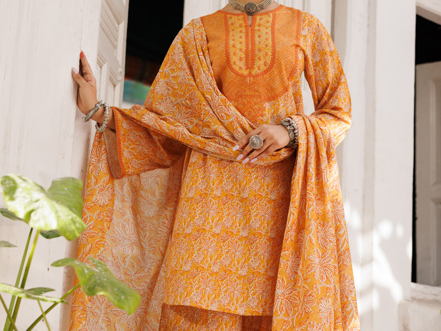 Almirah | Traditional Tale | ALP-3PS-2131 L Champagne Gold Lawn