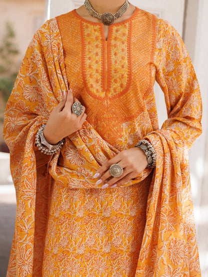 Almirah | Traditional Tale | ALP-3PS-2131 M Champagne Gold Lawn