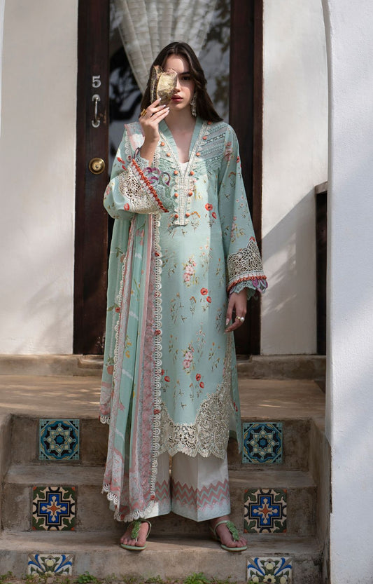 AJR Couture | Printakari Lawn 25 | Aqua XS Aqua Lawn