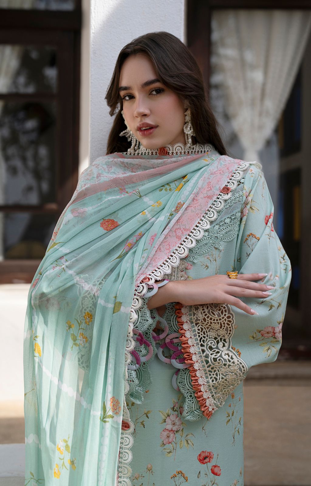 AJR Couture | Printakari Lawn 25 | Aqua M Aqua Lawn
