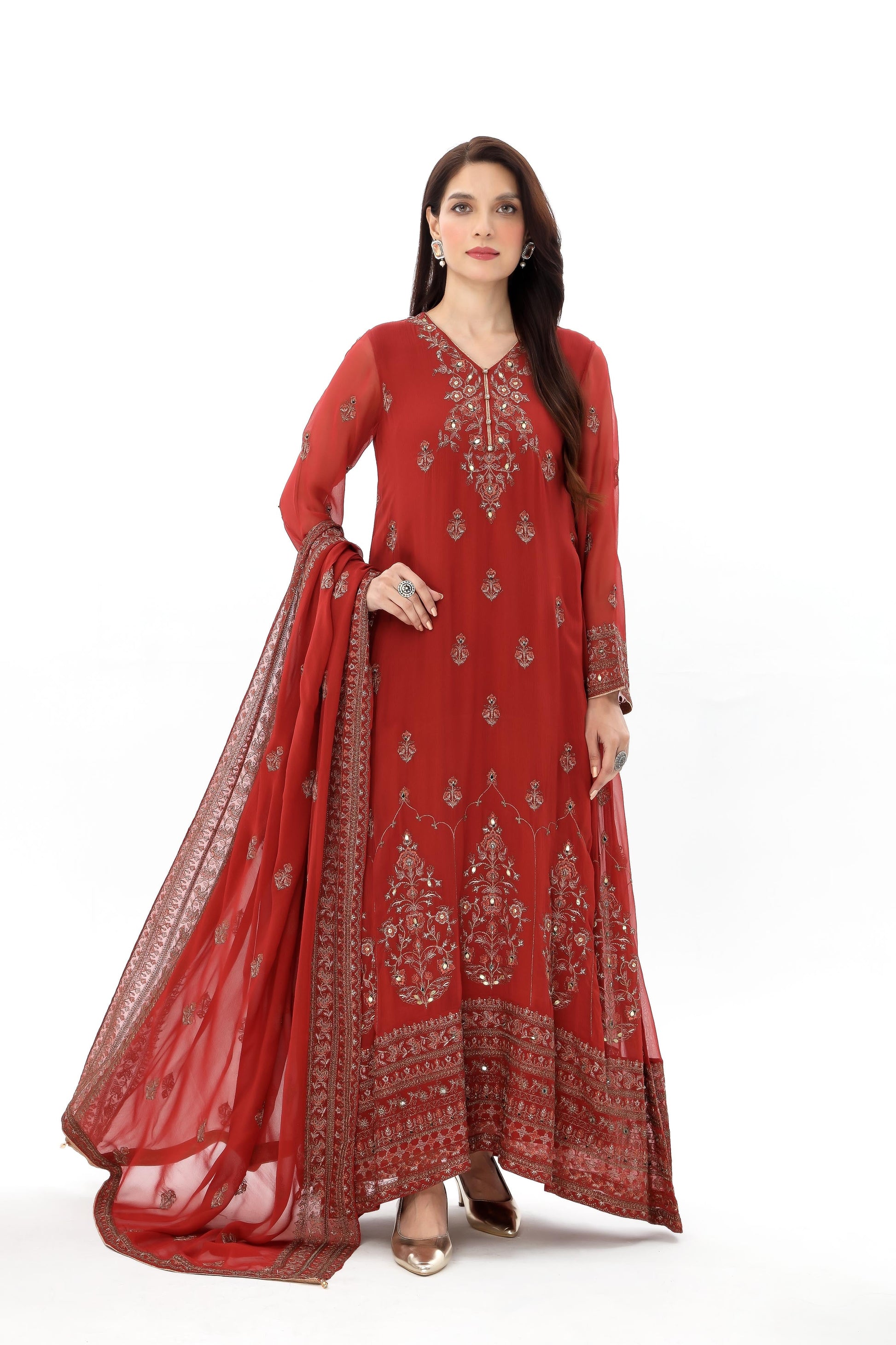 Chinyere | Formal Wedding Exclusive | (AW0006) XS Rust Chiffon