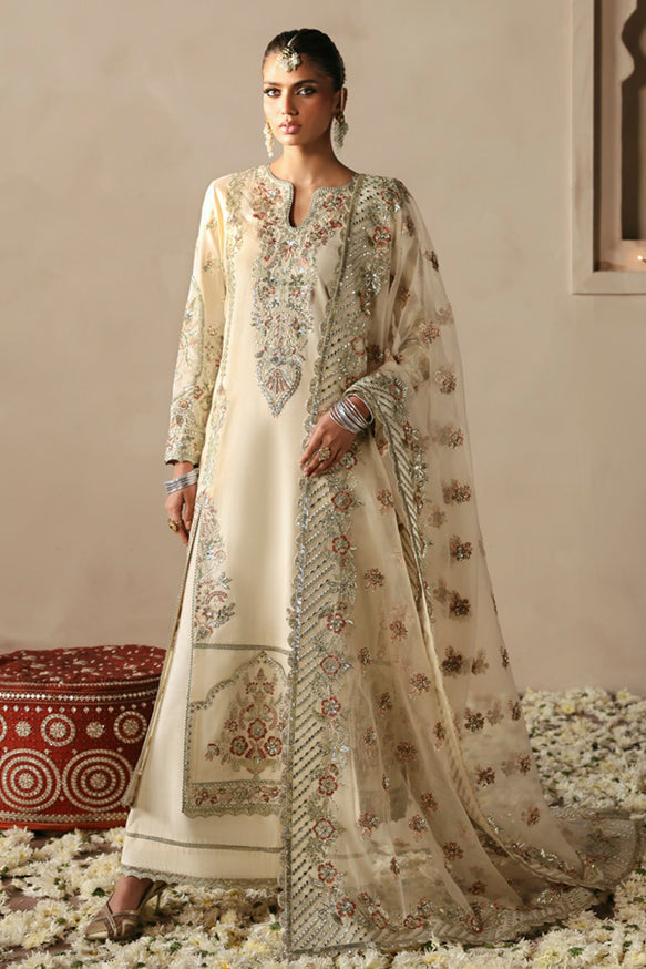 Afrozeh | Divani Silk Edit 25 | Arjumand XS Ivory Raw Silk
