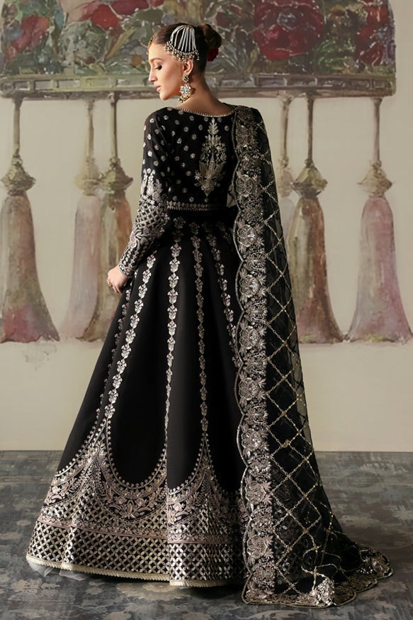 Afrozeh | Divani Silk Edit 25 | Husnara S Black Raw Silk