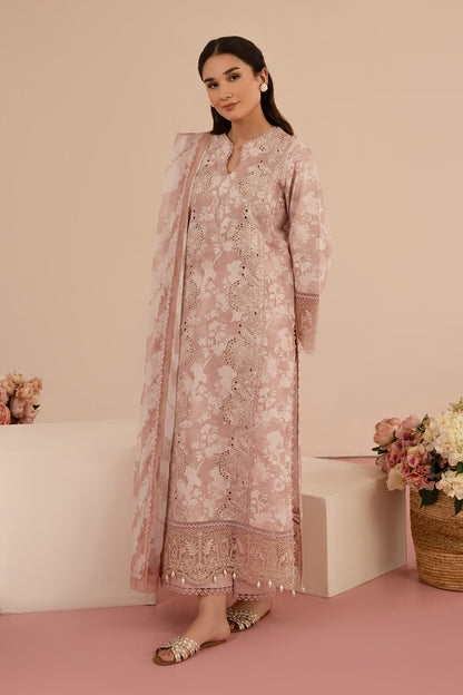 Afrozeh | Floral Charm 25 | Myrtle Custom Size Pink Lawn