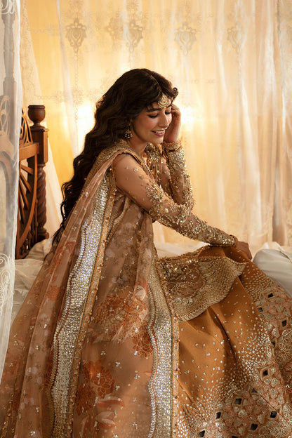 Afrozeh | Hayat Wedding Formals 24 | Nooray Custom Size Golden Organza