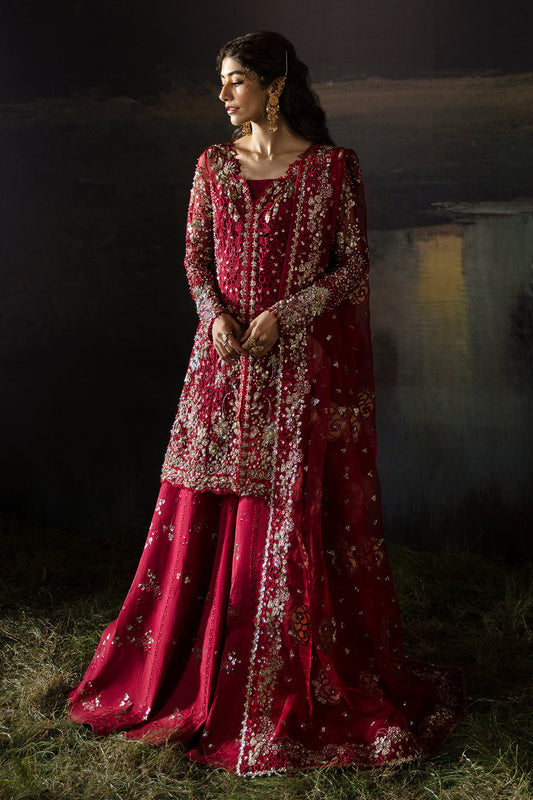 Afrozeh | Hayat Wedding Formals 24 | Abeer XS Maroon Organza