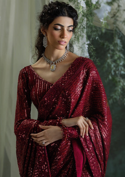 Aik Atelier | Sari Edit 2024 | SARI EDIT '24 VOL. 1 - LOOK 03 - Pakistani Designer Dress - by Aik Atelier | Type: Ladies Clothes - 100% Original at Saira Sultan