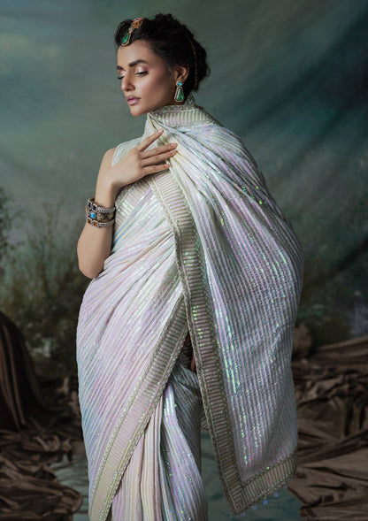 Aik Atelier | Sari Edit 2024 | SARI EDIT '24 VOL. 1 - LOOK 01 - Pakistani Designer Dress - by Aik Atelier | Type: Ladies Clothes - 100% Original at Saira Sultan