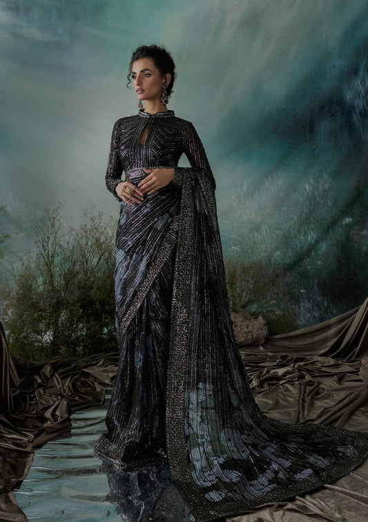 Aik Atelier | Sari Edit 2024 | SARI EDIT '24 VOL. 1 - LOOK 08 - Pakistani Designer Dress - by Aik Atelier | Type: Ladies Clothes - 100% Original at Saira Sultan