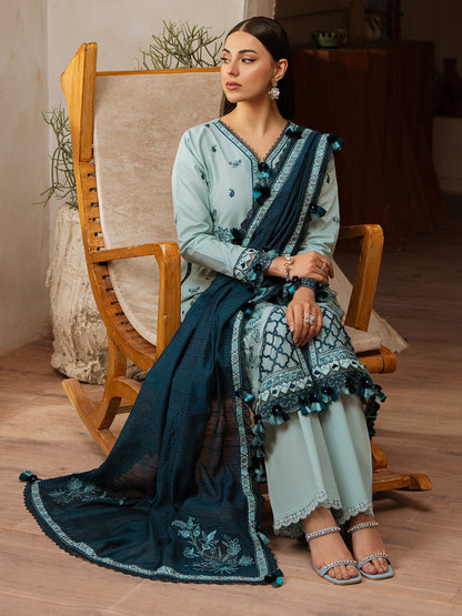 Mahnur | Florence Luxury Lawn 25 | AIYLEEN XL Ice Blue Lawn