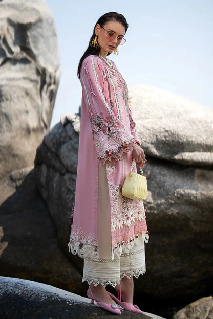 AJR Couture | Alif Signature Luxury Lawn 24 | Rosy - Pakistani Designer Dress - by AJR Couture | Type: Luxury - 100% Original at Saira Sultan