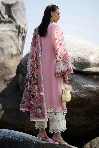 AJR Couture | Alif Signature Luxury Lawn 24 | Rosy - Pakistani Designer Dress - by AJR Couture | Type: Luxury - 100% Original at Saira Sultan