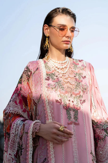 AJR Couture | Alif Signature Luxury Lawn 24 | Rosy - Pakistani Designer Dress - by AJR Couture | Type: Luxury - 100% Original at Saira Sultan