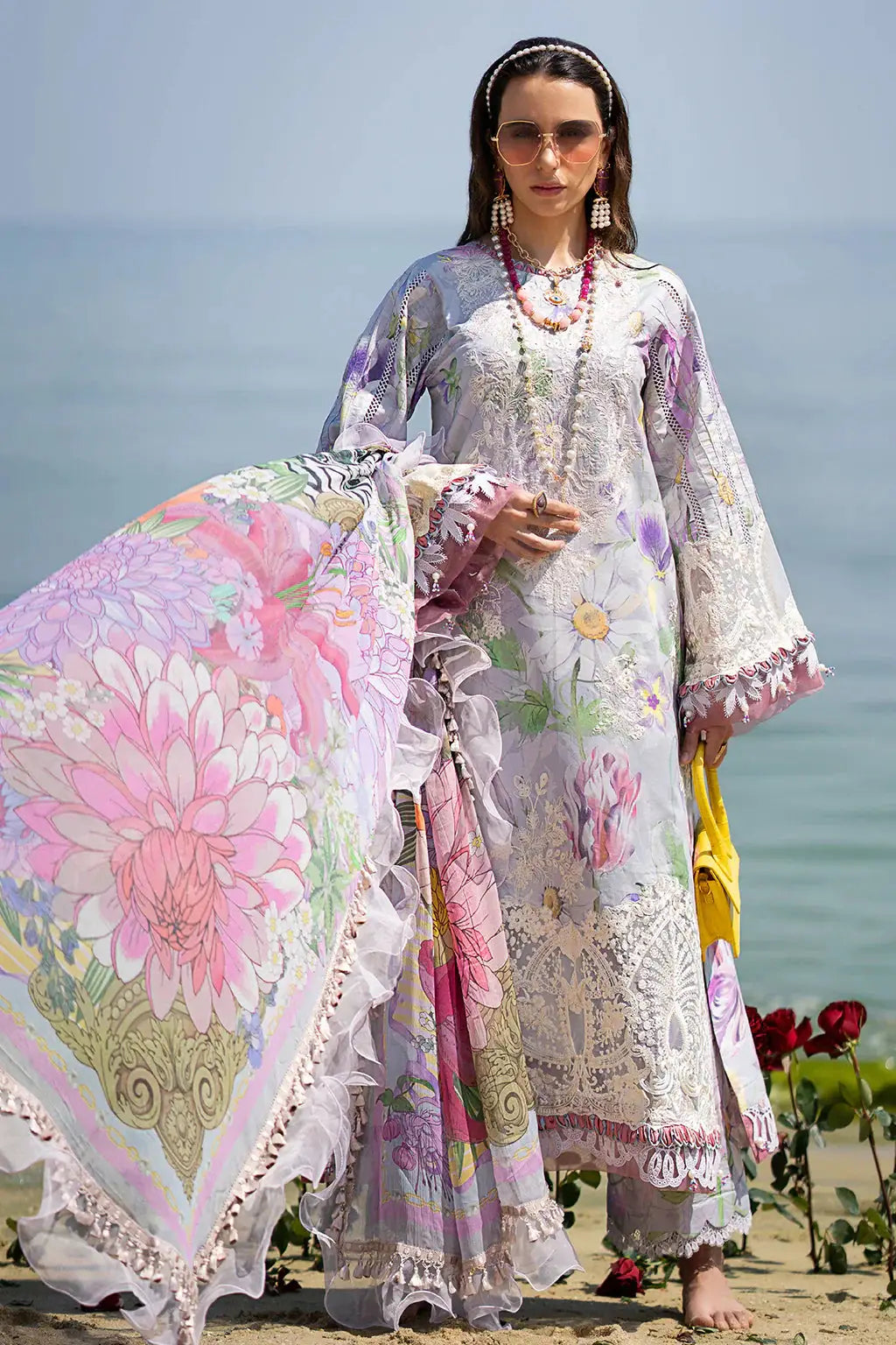 AJR Couture | Alif Signature Luxury Lawn 24 | Lyra - Pakistani Designer Dress - by AJR Couture | Type: Luxury - 100% Original at Saira Sultan