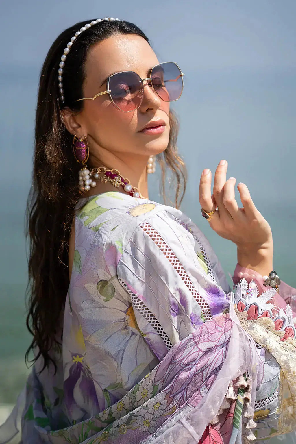 AJR Couture | Alif Signature Luxury Lawn 24 | Lyra - Pakistani Designer Dress - by AJR Couture | Type: Luxury - 100% Original at Saira Sultan