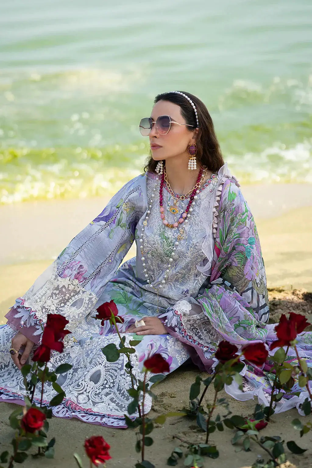 AJR Couture | Alif Signature Luxury Lawn 24 | Lyra - Pakistani Designer Dress - by AJR Couture | Type: Luxury - 100% Original at Saira Sultan