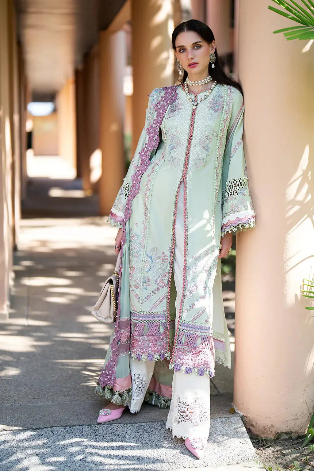 AJR Couture | Alif Signature Luxury Lawn 24 | Aura - Pakistani Designer Dress - by AJR Couture | Type: Luxury - 100% Original at Saira Sultan