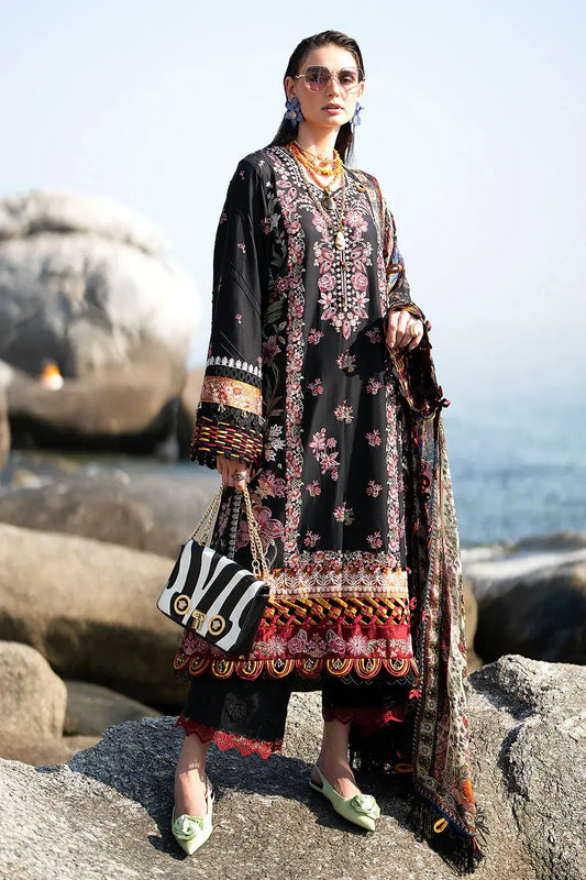 AJR Couture | Alif Signature Luxury Lawn 24 | Noir - Pakistani Designer Dress - by AJR Couture | Type: Luxury - 100% Original at Saira Sultan