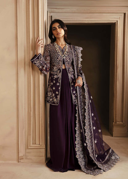Akbar Aslam | Deewani Wedding Formals | Elowen XS Deep Purple Organza