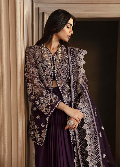 Akbar Aslam | Deewani Wedding Formals | Elowen M Deep Purple Organza