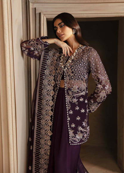 Akbar Aslam | Deewani Wedding Formals | Elowen XL Deep Purple Organza