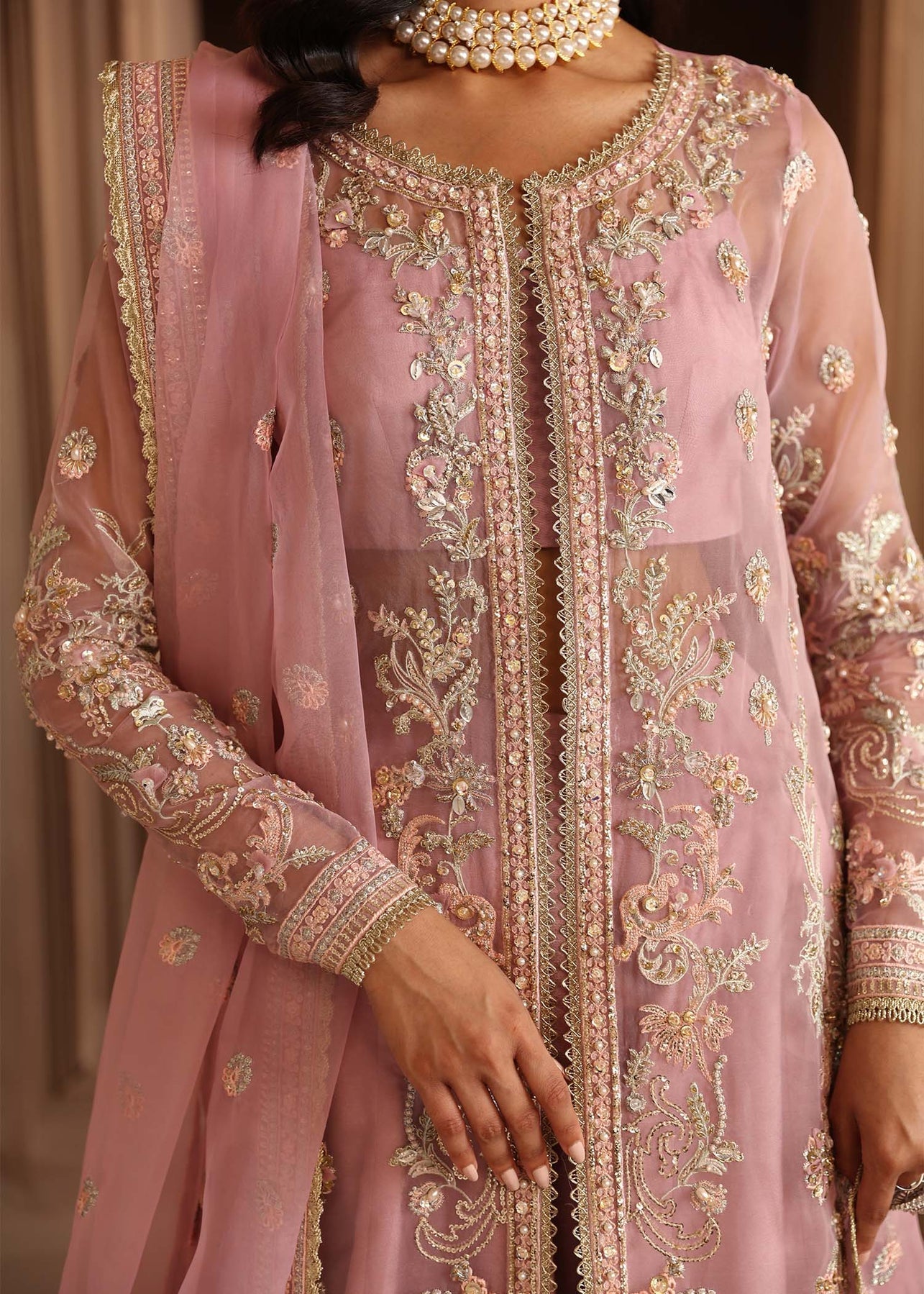 Akbar Aslam | Deewani Wedding Formals | Seraphine XL Pink Organza