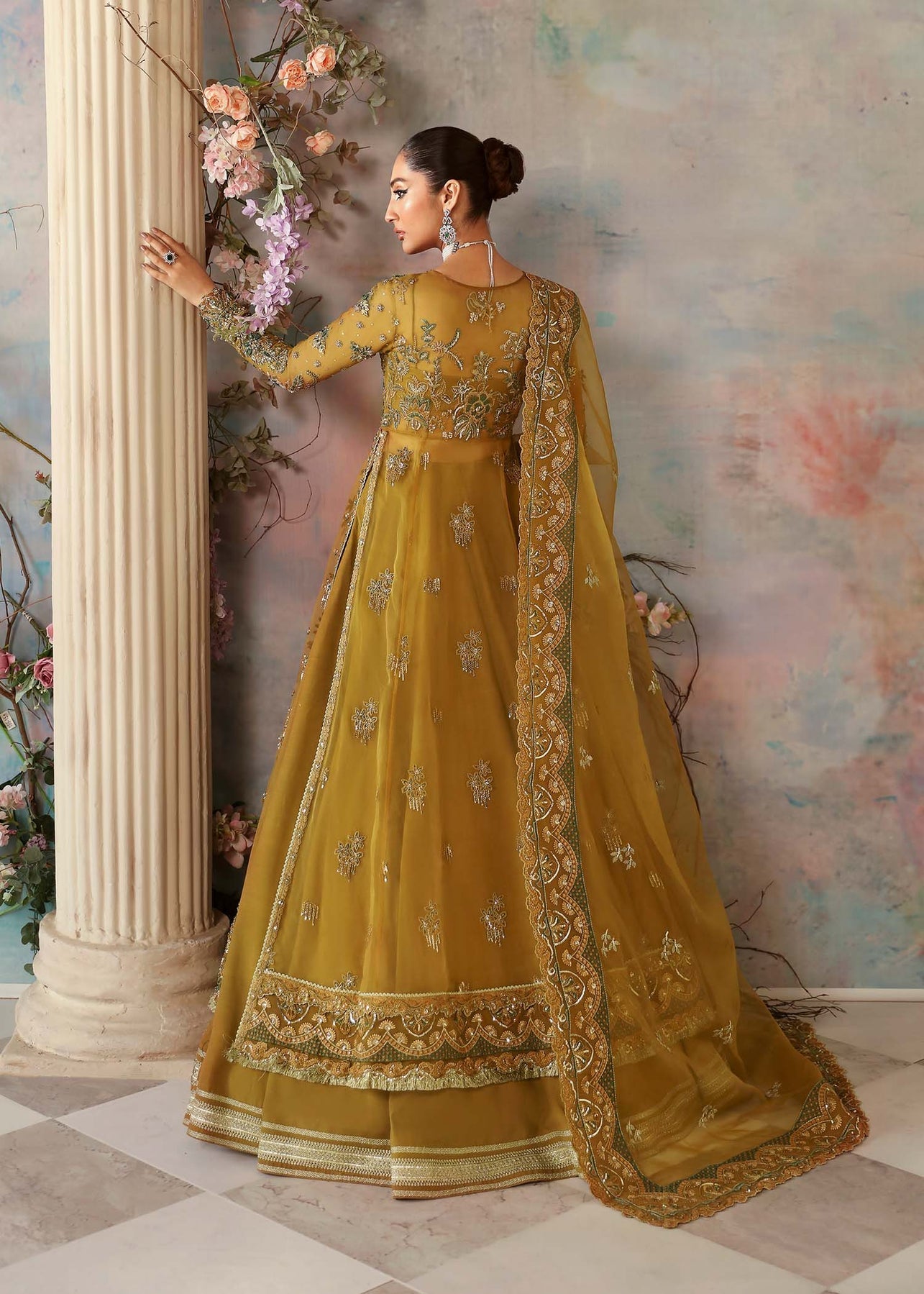 Akbar Aslam | Deewani Wedding Formals | Sierra S Old Gold Organza