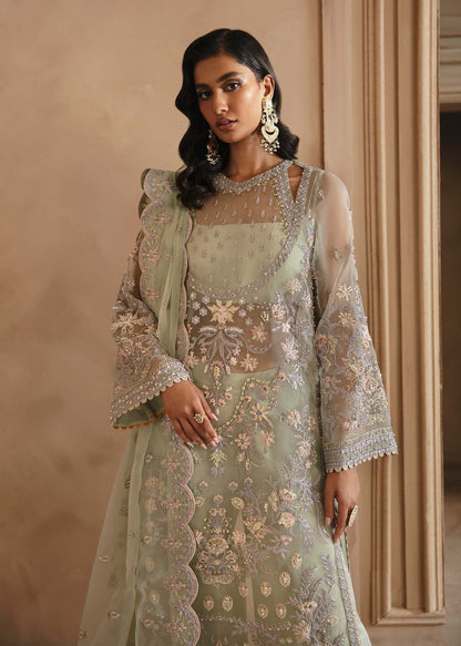 Akbar Aslam | Deewani Wedding Formals | Isolde XL Mint Gray Organza