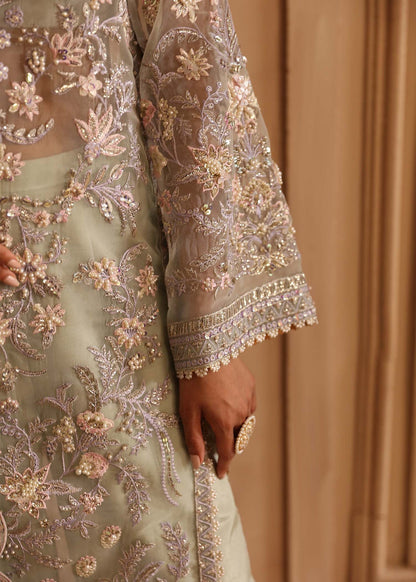 Akbar Aslam | Deewani Wedding Formals | Isolde Custom Size Mint Gray Organza