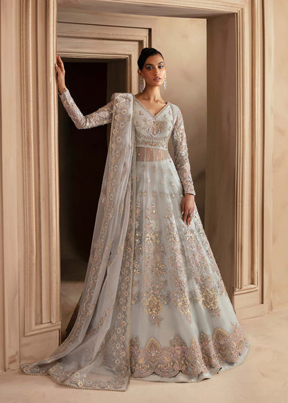 Akbar Aslam | Deewani Wedding Formals | Ophelia M Ice Blue Organza