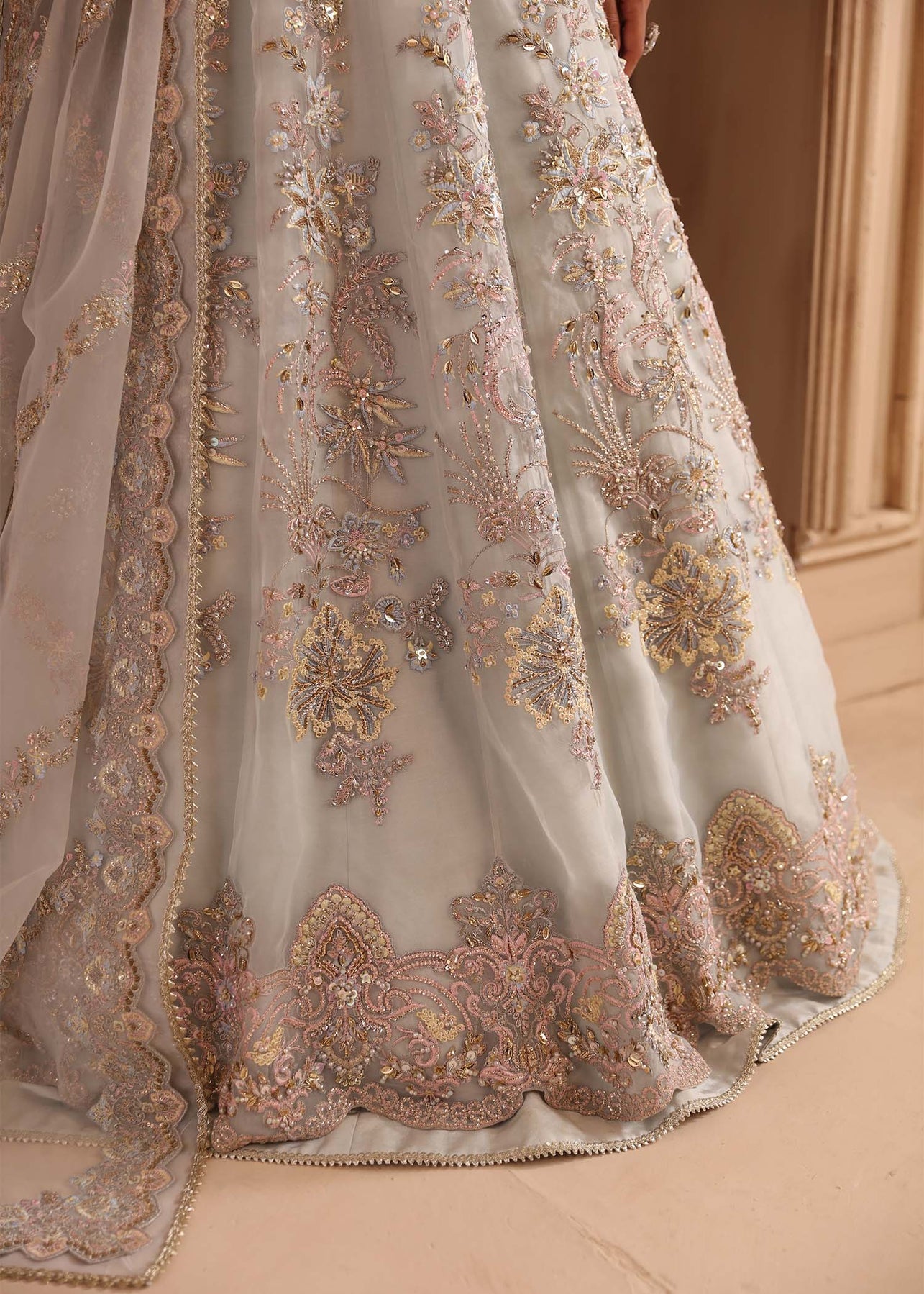 Akbar Aslam | Deewani Wedding Formals | Ophelia Custom Size Ice Blue Organza