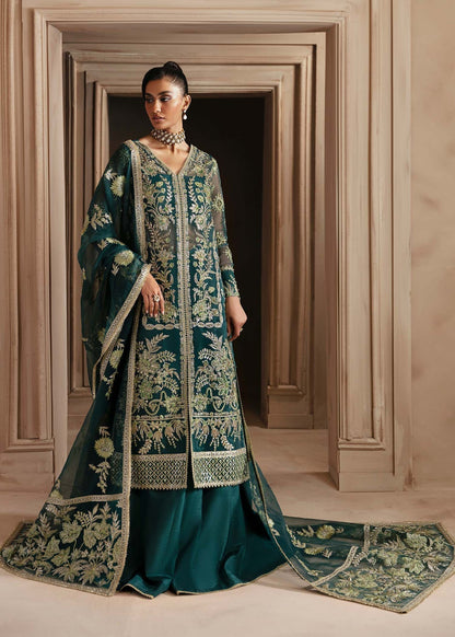 Akbar Aslam | Deewani Wedding Formals | Celeste S Deep Teal Green Organza