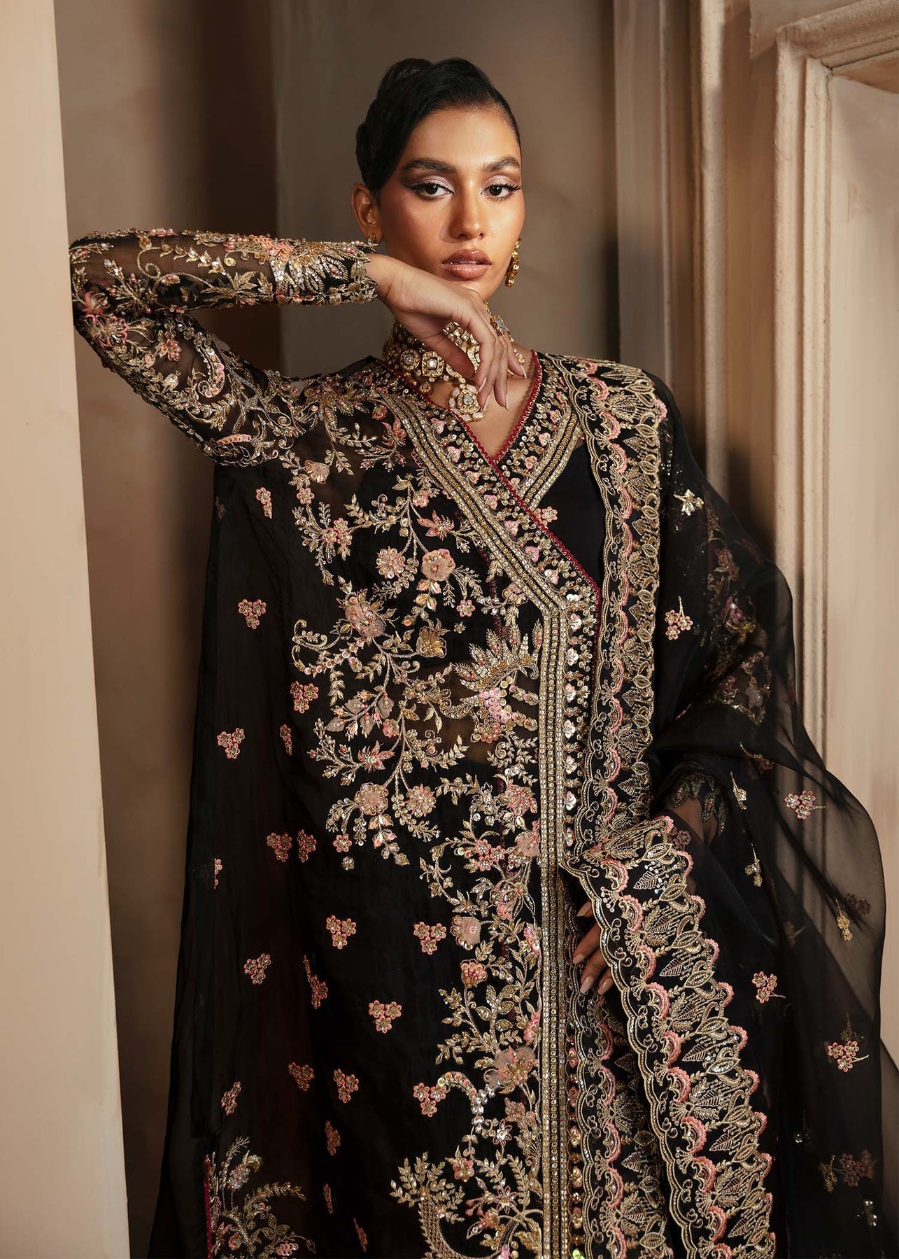 Akbar Aslam | Deewani Wedding Formals | Elysia M Black Organza