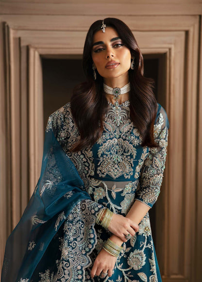 Akbar Aslam | Deewani Wedding Formals | Calista M Deep Teal Organza