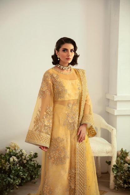 Akbar Aslam | Velora Formal Pret | Fawn L Golden Organza