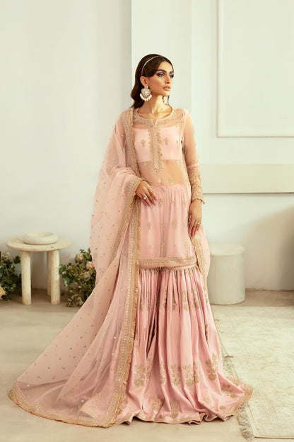 Akbar Aslam | Velora Formal Pret | Rosette XS Pink Organza