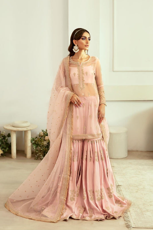 Akbar Aslam | Velora Formal Pret | Rosette XS Pink Organza