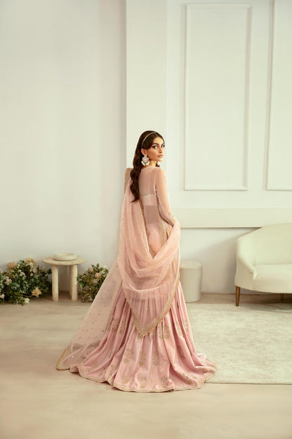 Akbar Aslam | Velora Formal Pret | Rosette S Pink Organza