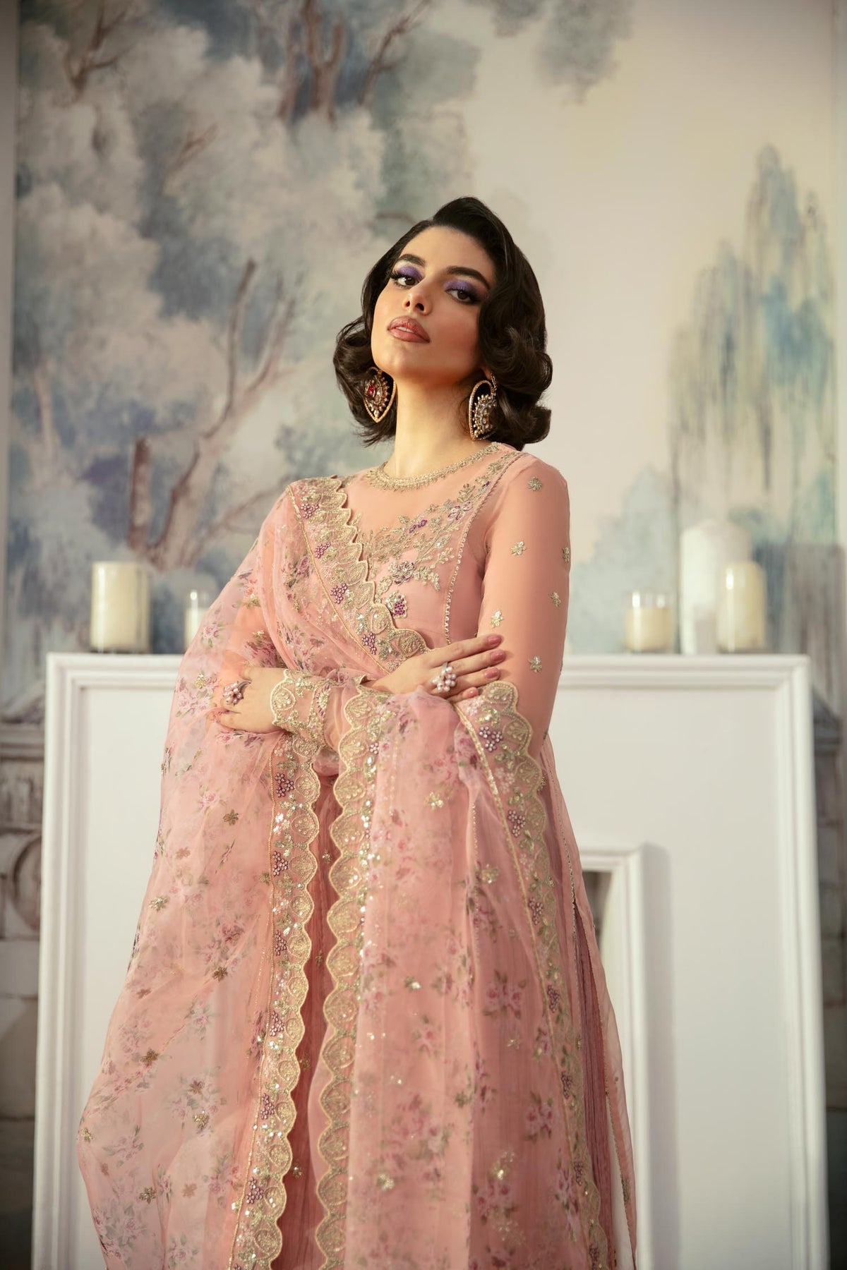 Akbar Aslam | Velora Formal Pret | Fluer M Pink Organza