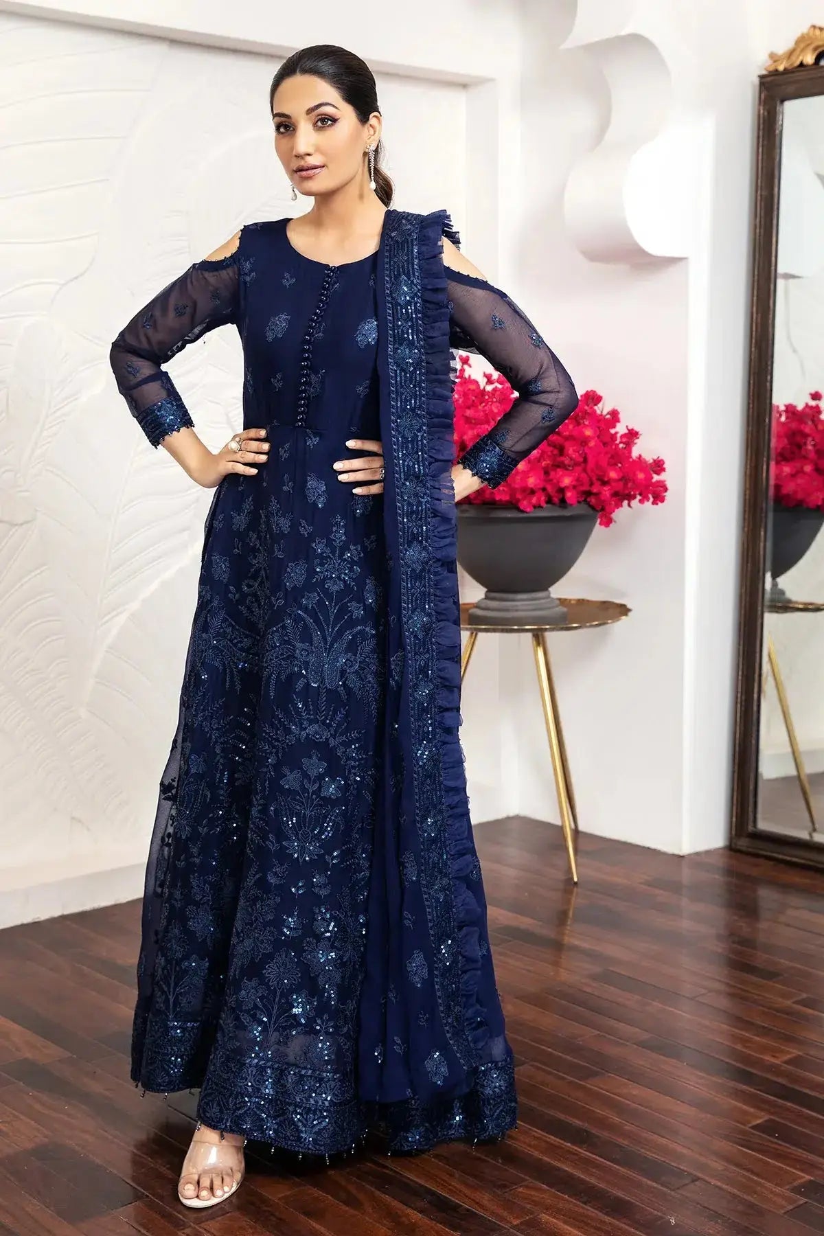 Alizeh | Formals Collection | Glace Blue - Pakistani Designer Dress - by Alizeh | Type: Formal - 100% Original at Saira Sultan