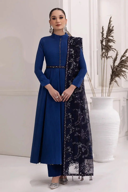 Alizeh | Formals Collection | Royal Blue Dress 3 piece - RTW1002 - Pakistani Designer Dress - by Alizeh | Type: Formal - 100% Original at Saira Sultan