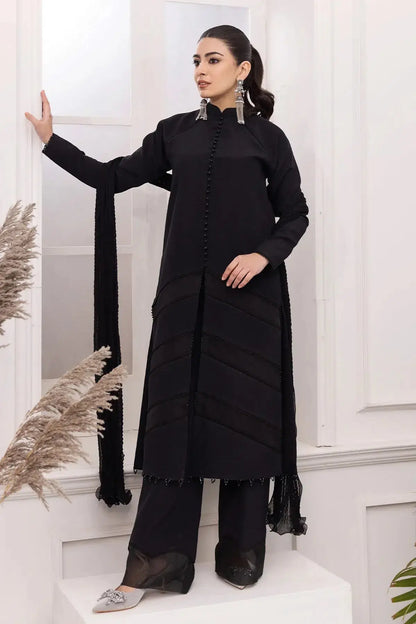 Alizeh | Formals Collection | Black Dress 3 piece - RTW1004 - Pakistani Designer Dress - by Alizeh | Type: Formal - 100% Original at Saira Sultan