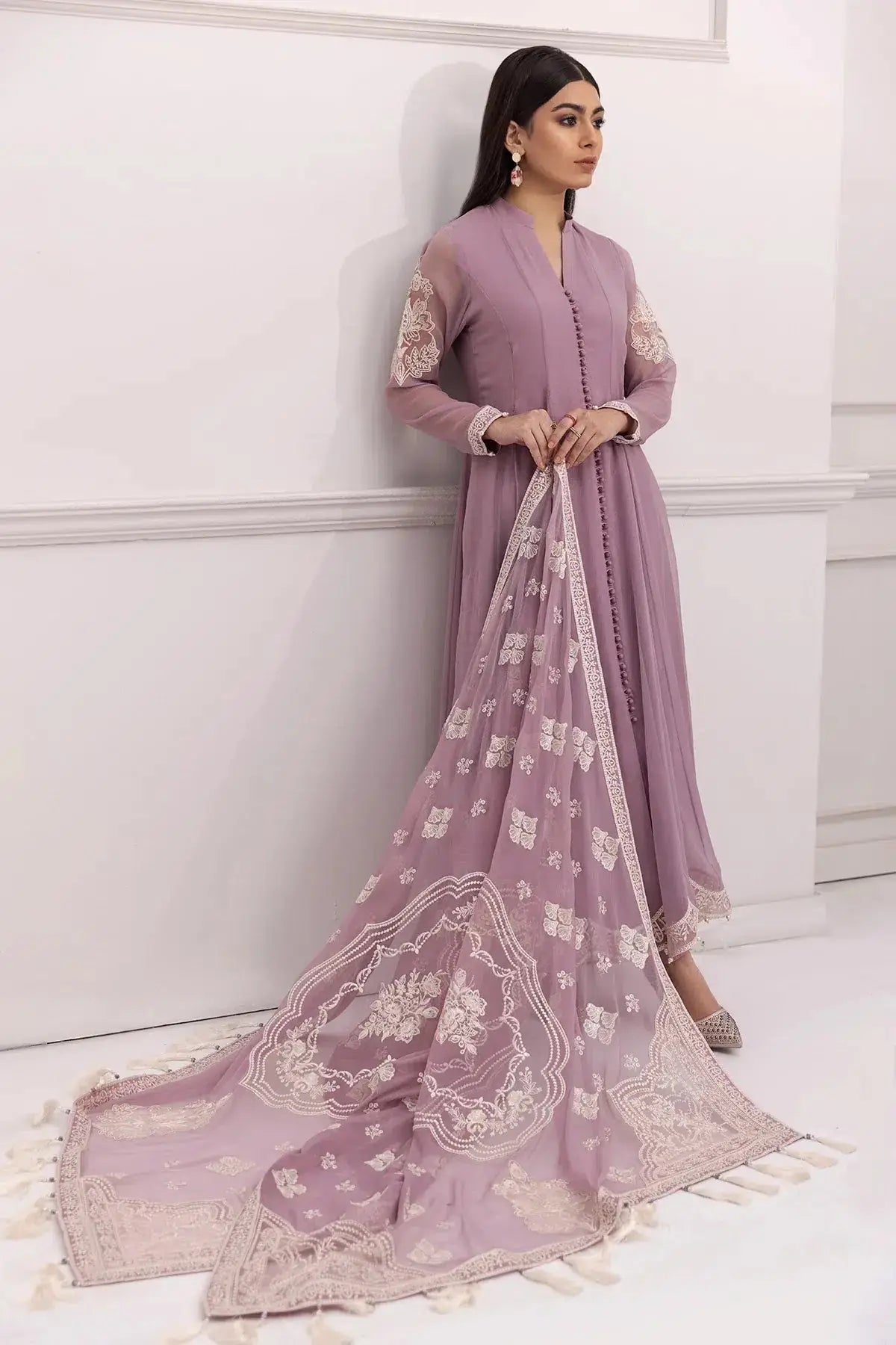 Alizeh | Formals Collection | Lilac Dress 3 piece - RTW1006 - Pakistani Designer Dress - by Alizeh | Type: Formal - 100% Original at Saira Sultan