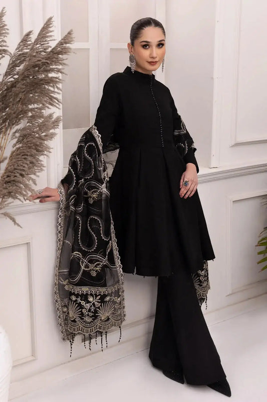 Alizeh | Formals Collection | Black Dress 3 piece - RTW1008 - Pakistani Designer Dress - by Alizeh | Type: Formal - 100% Original at Saira Sultan