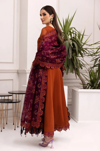 Alizeh | Formals Collection | Rust Dress 3 piece - RTW1011 - Pakistani Designer Dress - by Alizeh | Type: Formal - 100% Original at Saira Sultan