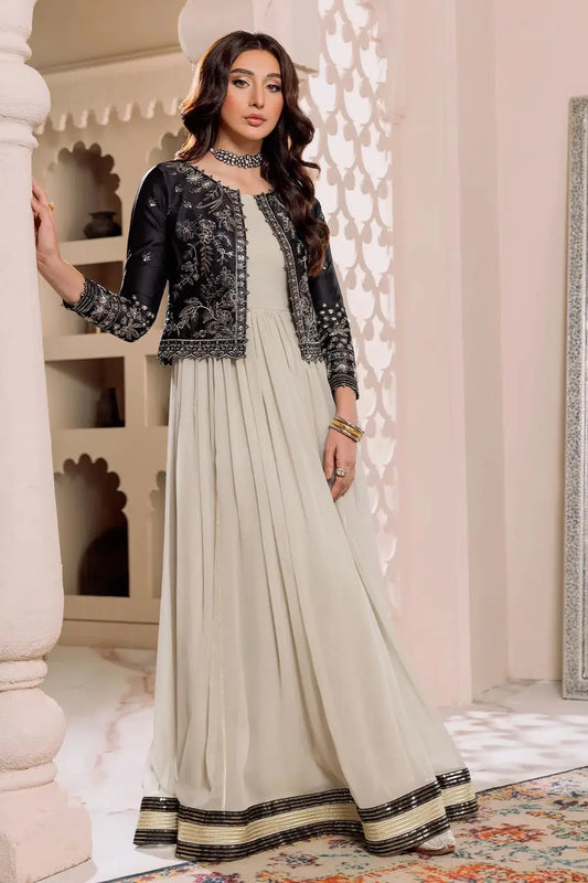 Alizeh | Formals Collection | Offwhite Black 4 piece - RTW1016 - Pakistani Designer Dress - by Alizeh | Type: Formal - 100% Original at Saira Sultan