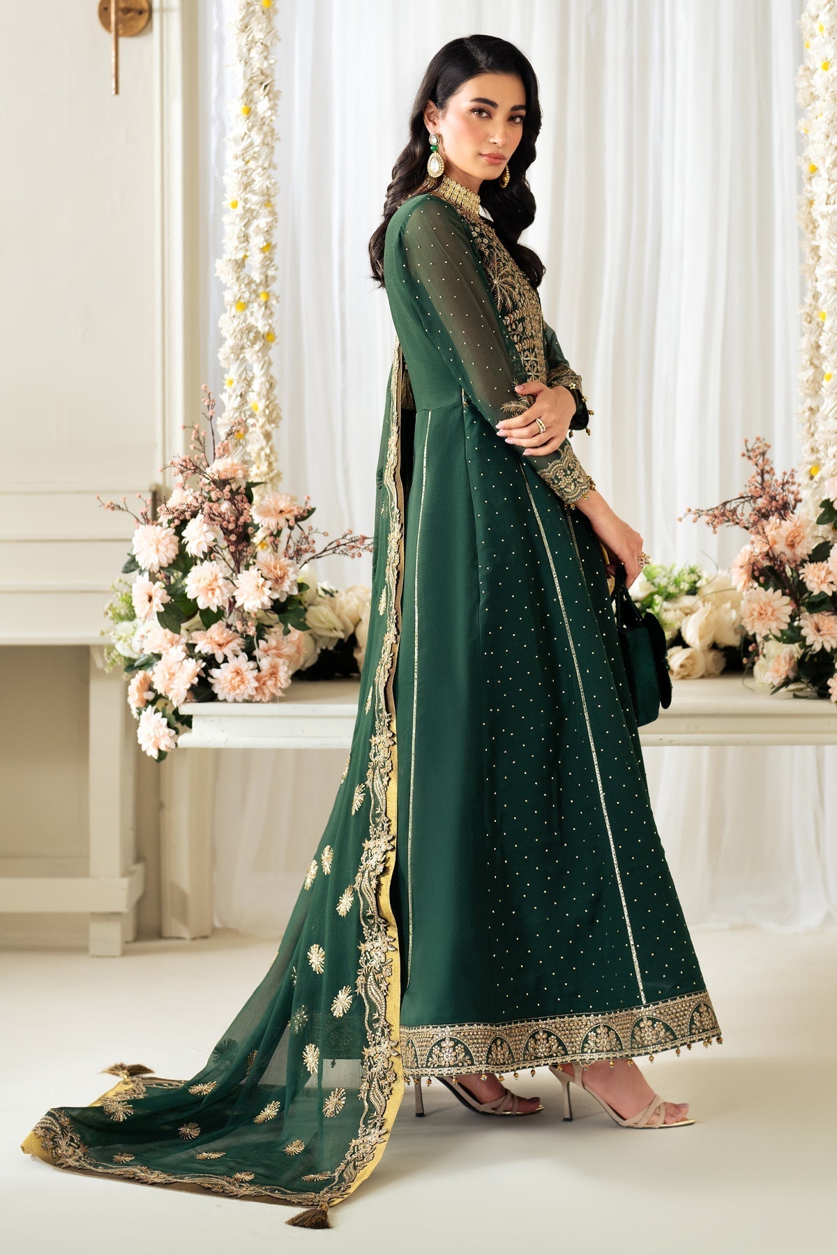 Alizeh | Selene Luxury Chiffon Collection 25 | AF-PS-8003-Citrus L Bottle Green Chiffon