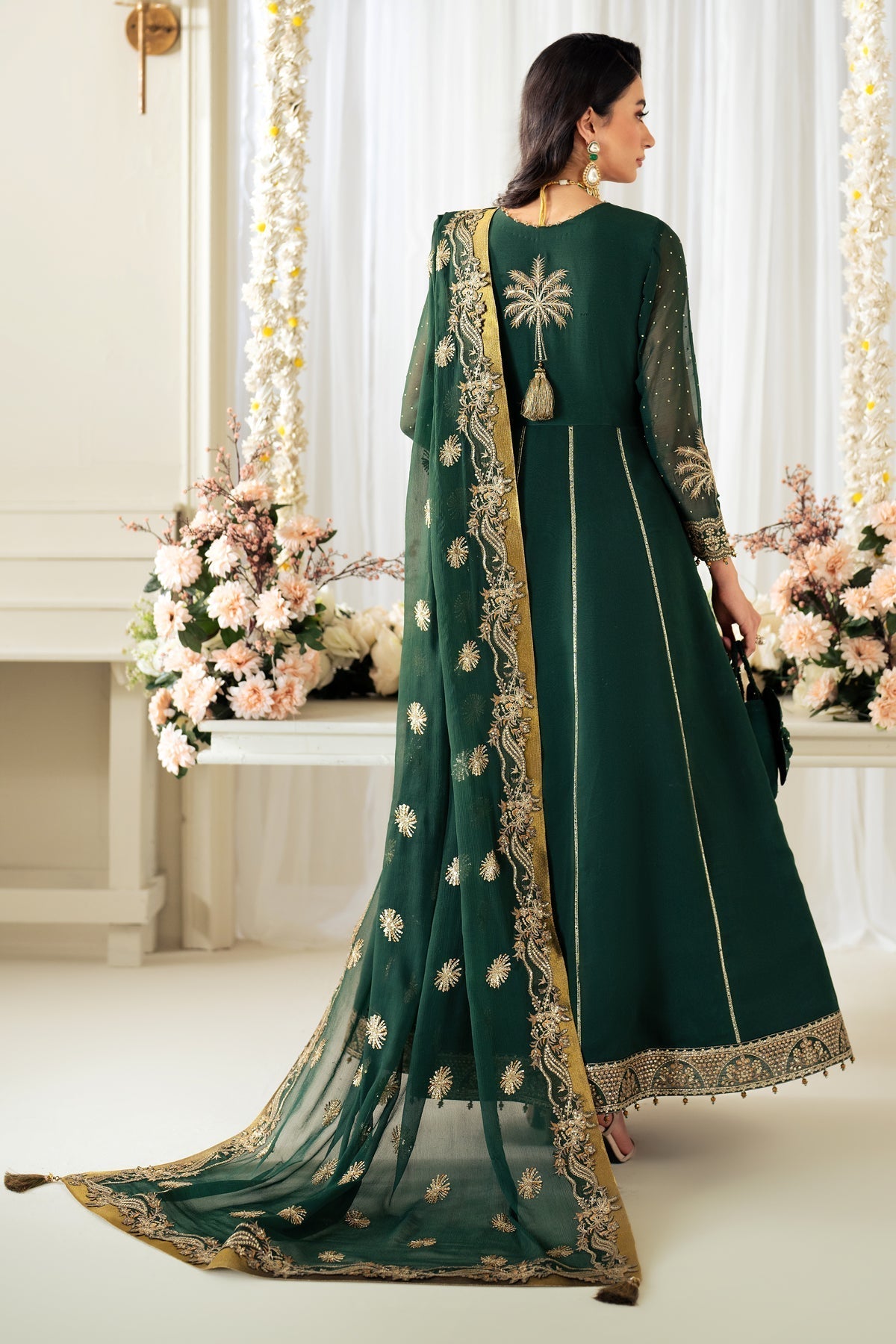 Alizeh | Selene Luxury Chiffon Collection 25 | AF-PS-8003-Citrus S Bottle Green Chiffon