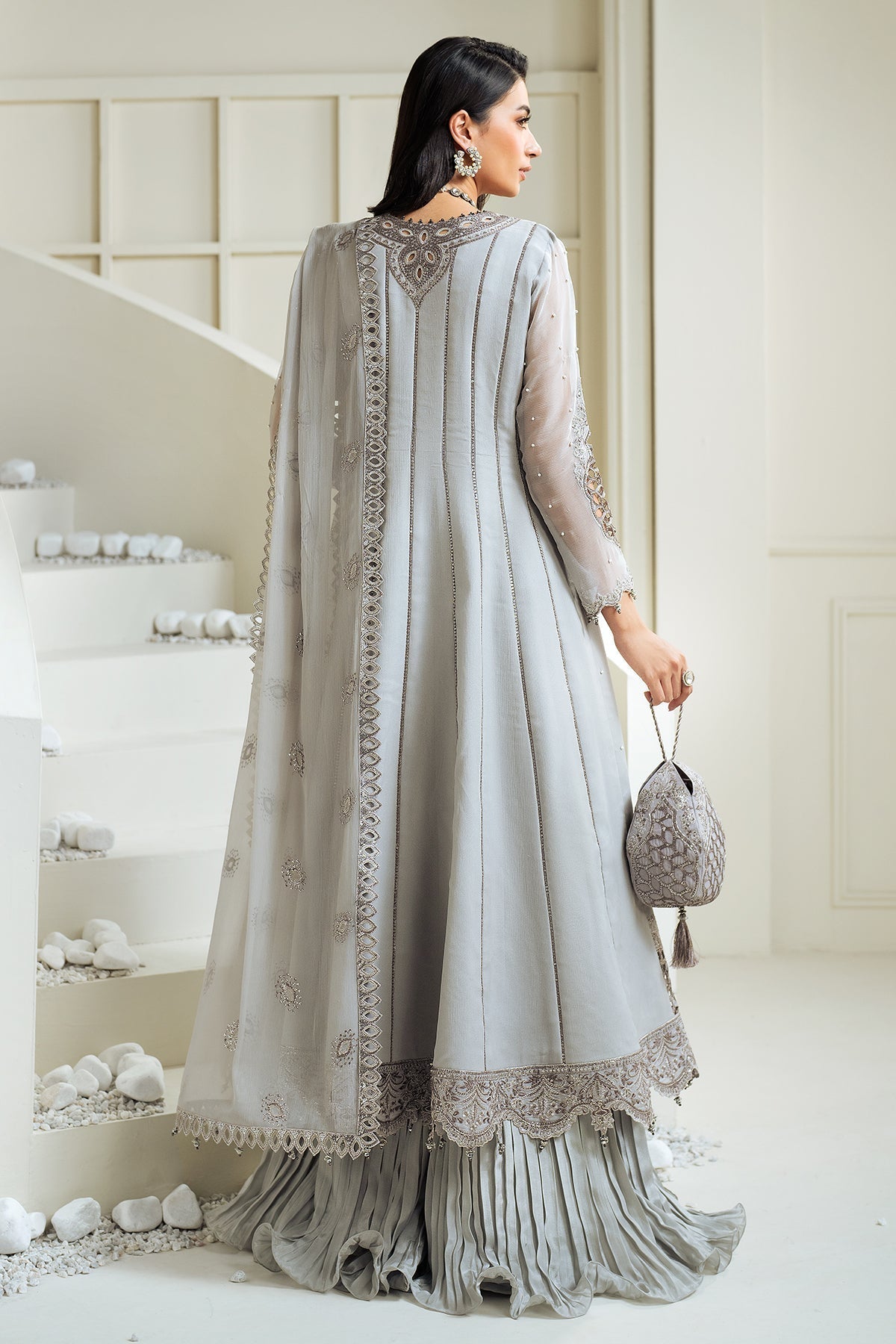 Alizeh | Selene Luxury Chiffon Collection 25 | AF-PS-8002-Luna S Gray Chiffon