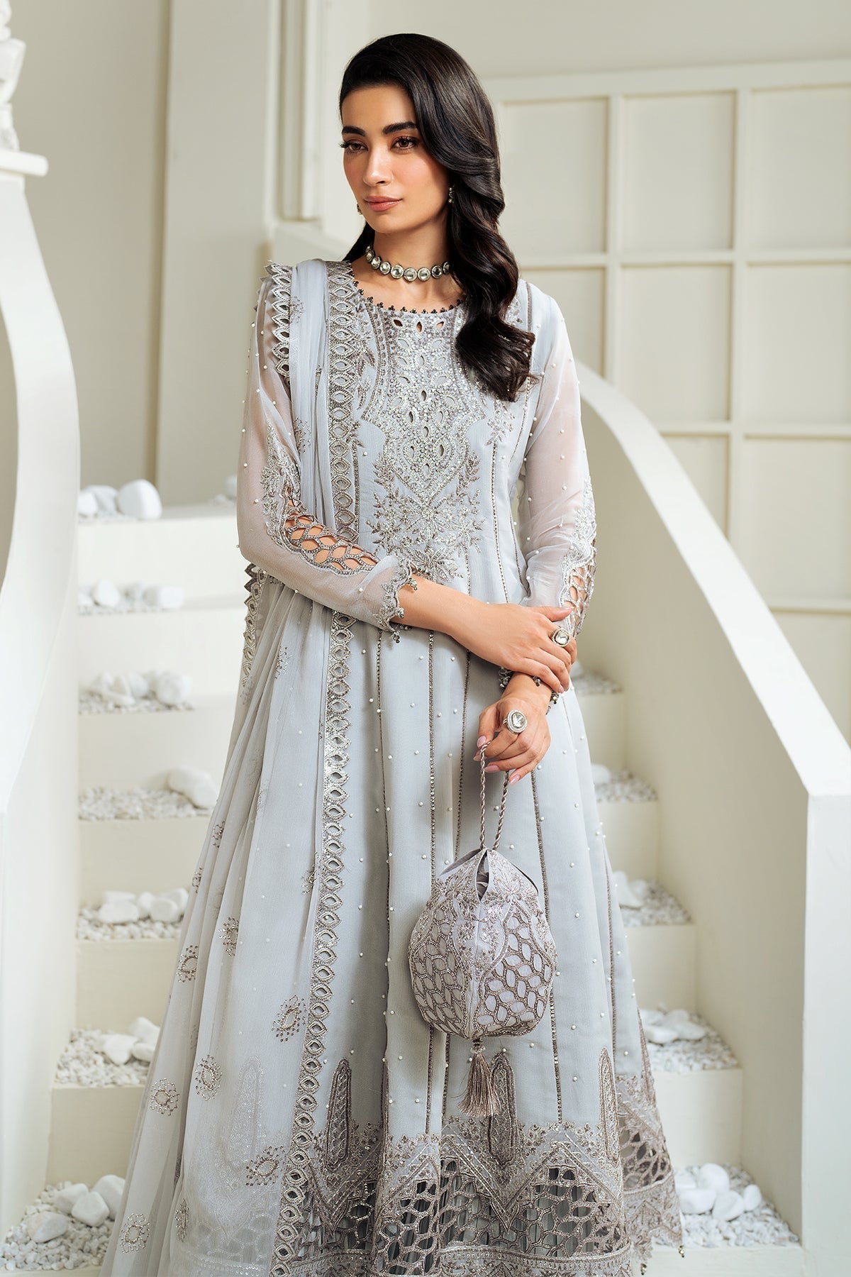 Alizeh | Selene Luxury Chiffon Collection 25 | AF-PS-8002-Luna M Gray Chiffon